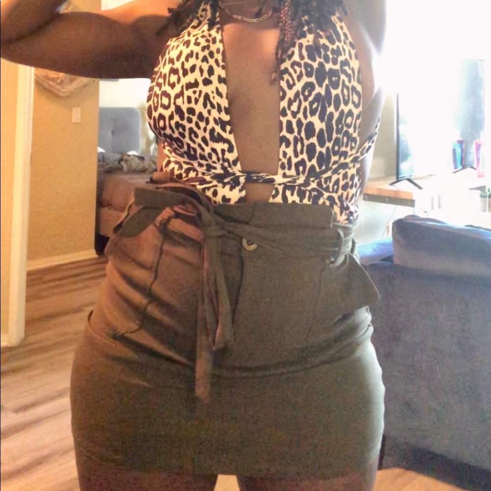 NWOT Military Olive Skirt